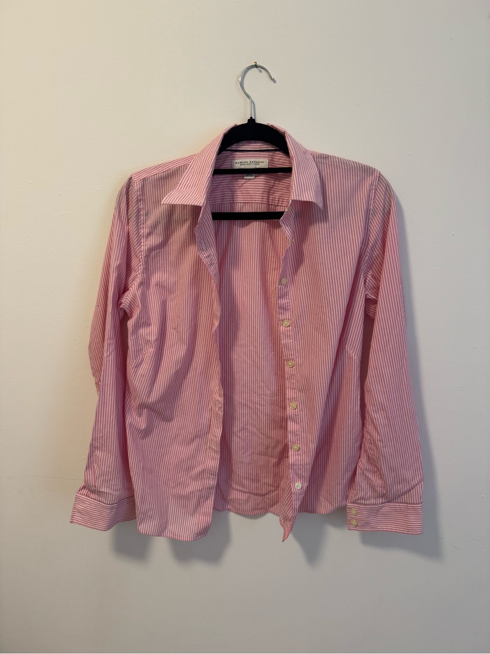 Banana Republic Pink Striped Dress Shirt
